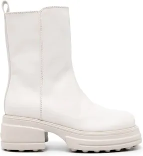 Tod's zip-up leather boots White