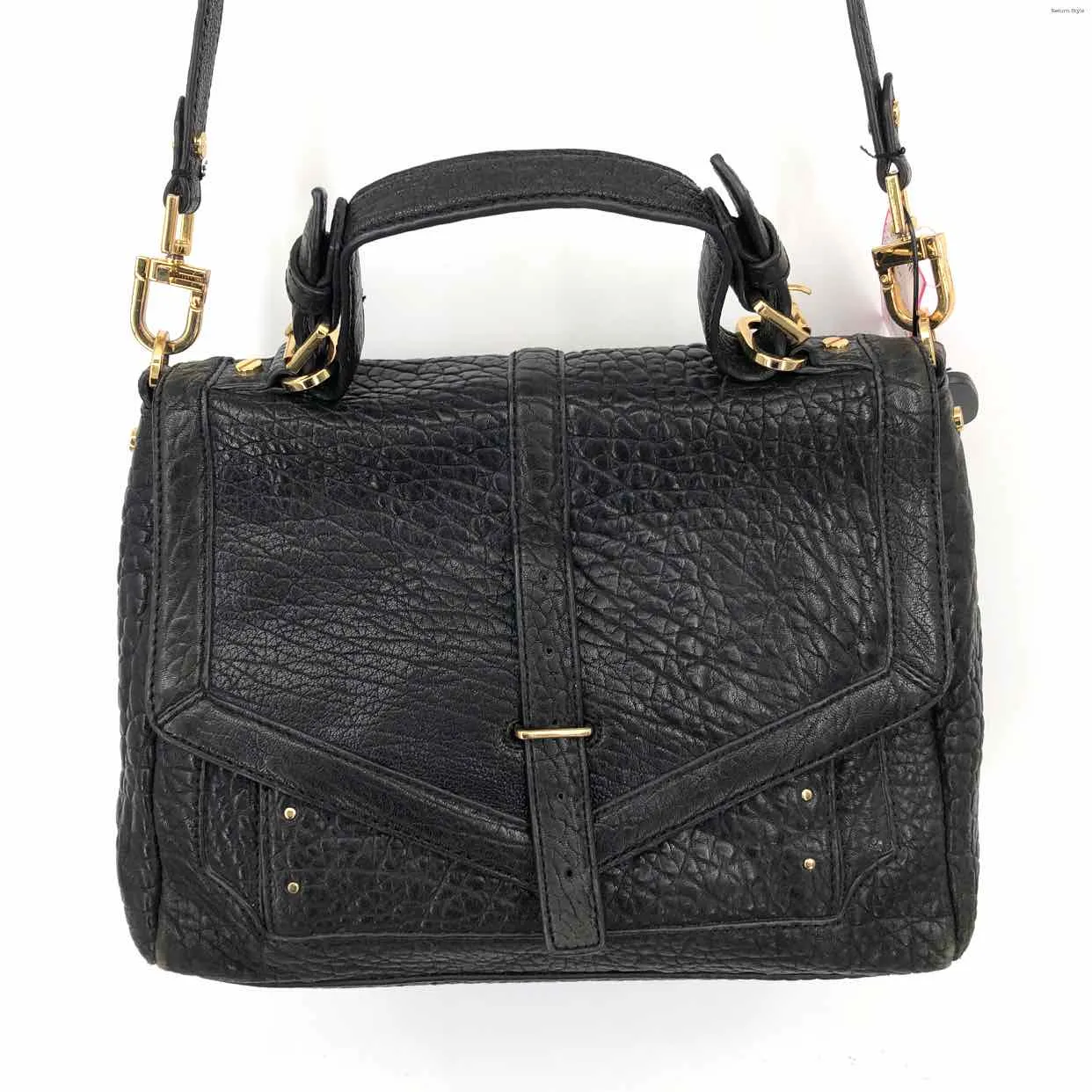 TORY BURCH Black Pebbled Leather Pre Loved AS IS Satchel Crossbody Purse