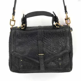 TORY BURCH Black Pebbled Leather Pre Loved AS IS Satchel Crossbody Purse