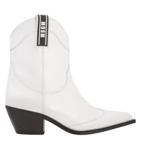 Tronchetto Donna Texan Ankle Boots - White