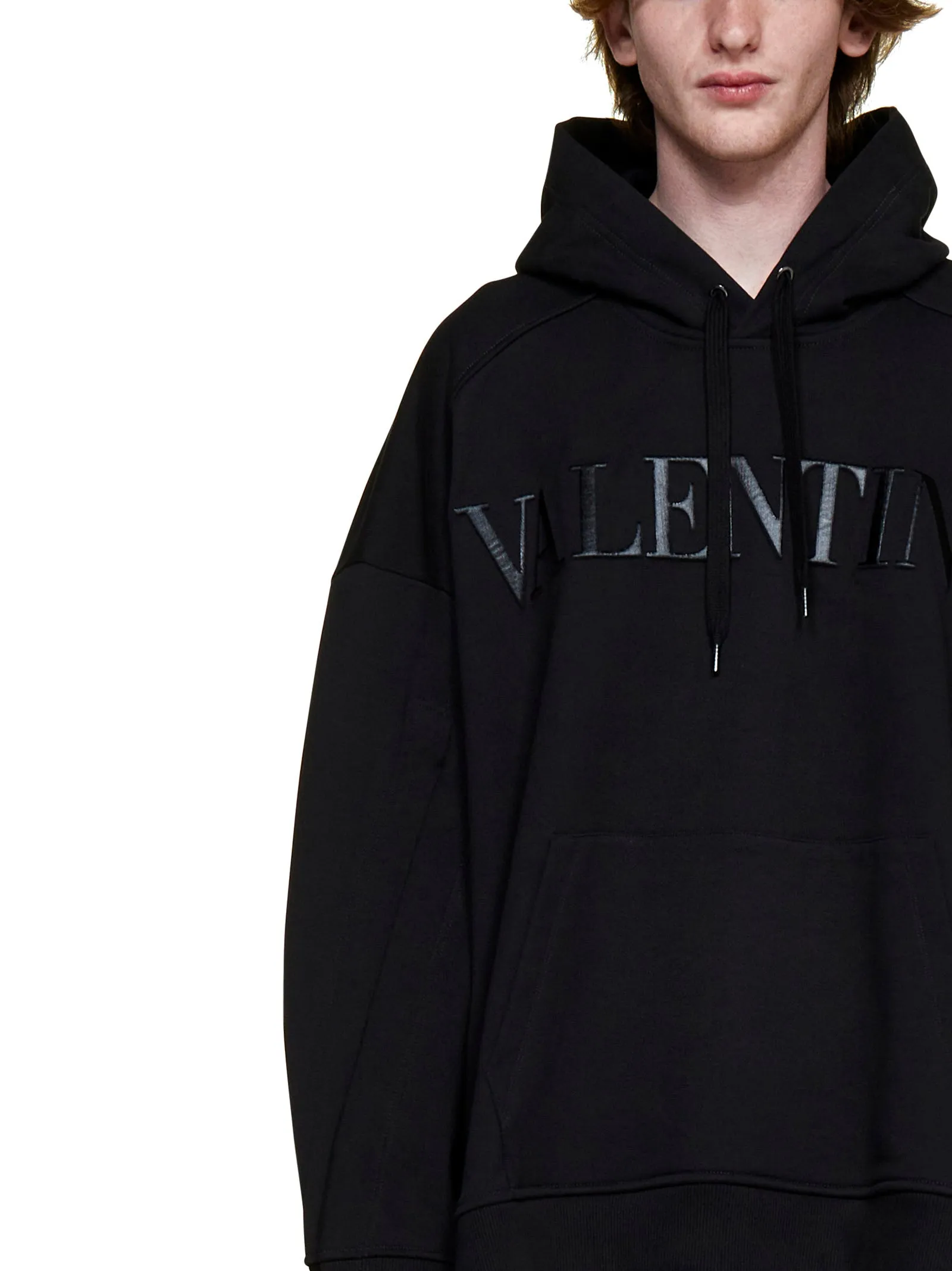 Valentino VLTN Logo Detailed Drawstring Hoodie