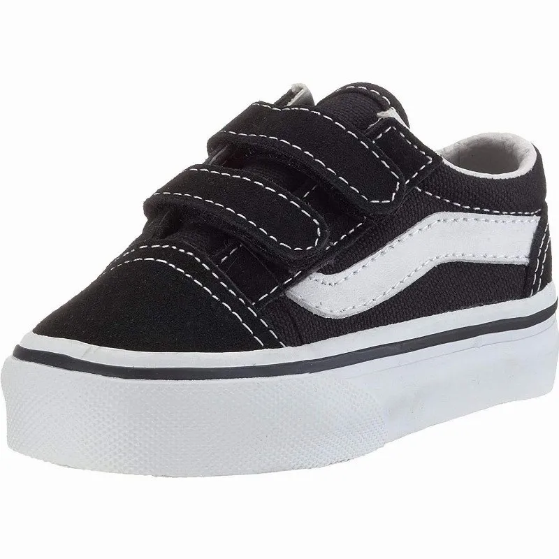 Vans TODDLER OLD SKOOL HOOK AND LOOP SHOES (1-4 YEARS) (GREEN/TRUE WHIT) BLACK