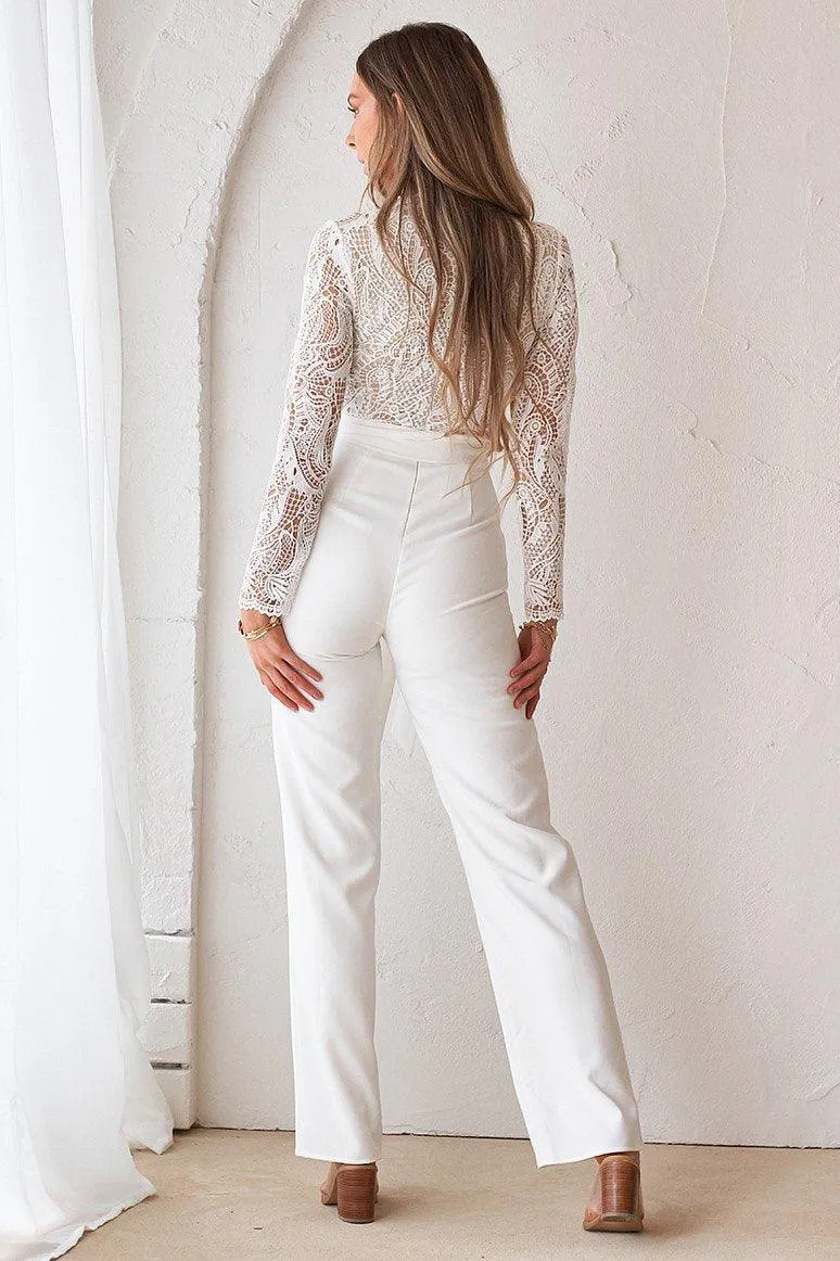 Willow Pantsuit - White/Nude