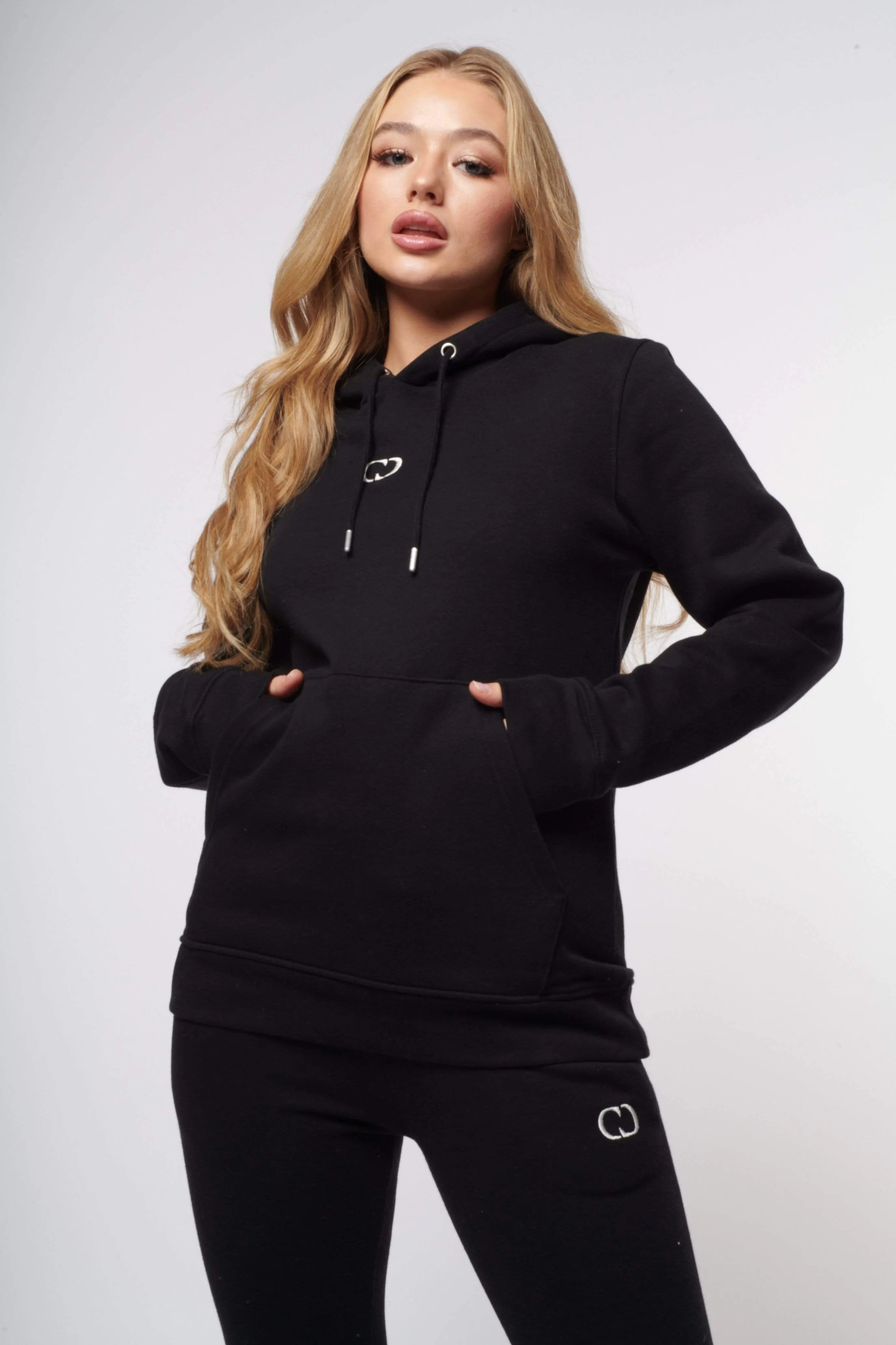 WOMENS ECO ESSENTIAL PULLOVER HOODIE - BLACK