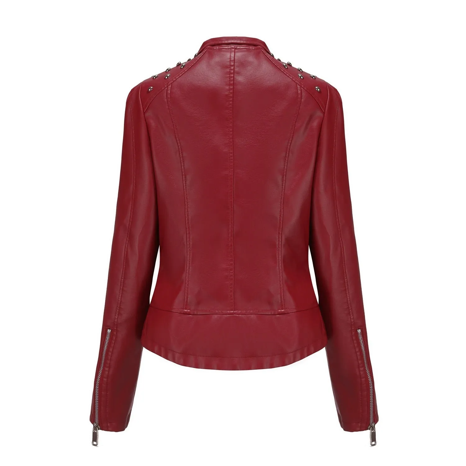 Women's Punk Rivet Leather Jacket