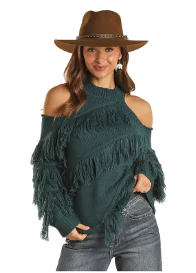 Women's Rock & Roll Angled Fringe Sweater