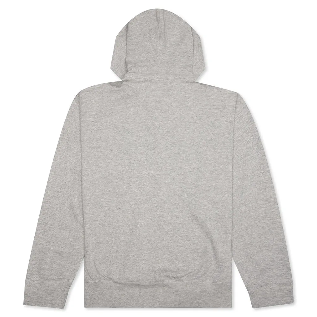 Women's Small Red Heart Hoodie - Grey