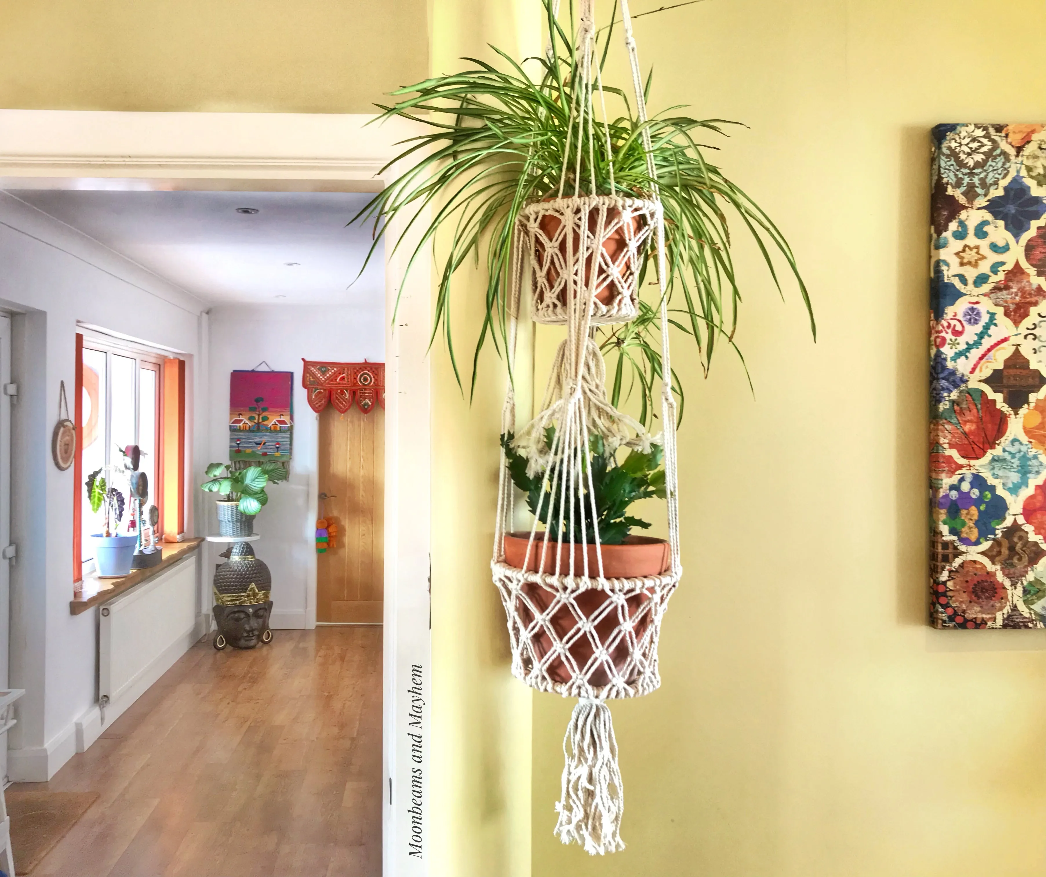 WONDERFUL BOHEMIAN DOUBLE MACRAME PLANT HANGER