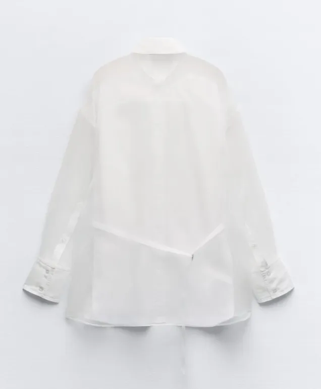 ZARA  |OVERSIZED POPLIN AND ORGANZA SHIRT