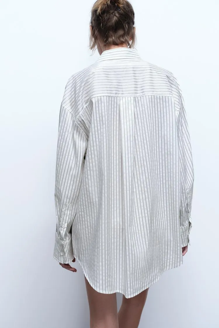 ZARA  |STRIPED SHIRT WITH TRIM