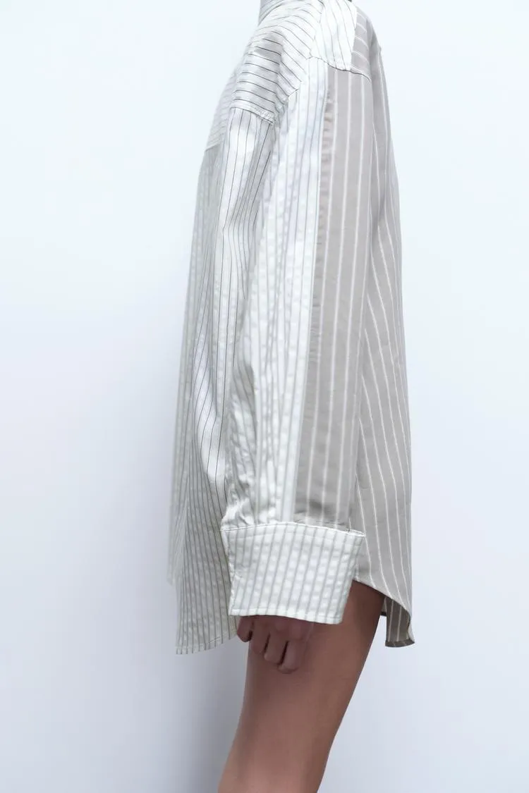 ZARA  |STRIPED SHIRT WITH TRIM