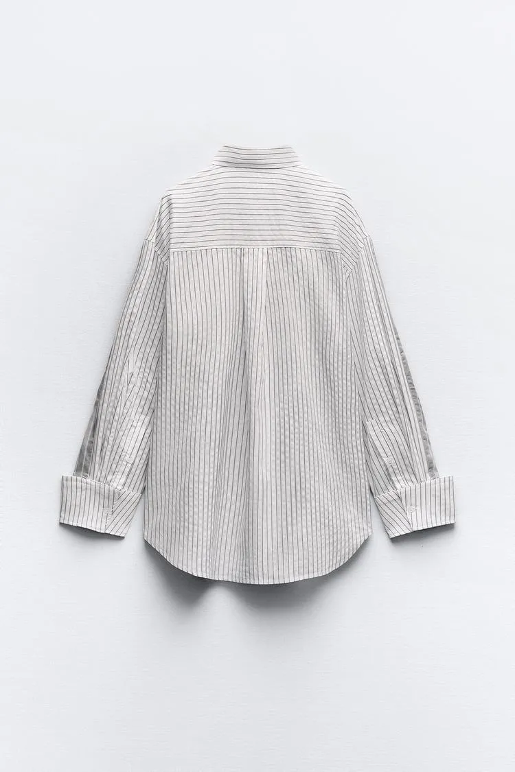 ZARA  |STRIPED SHIRT WITH TRIM