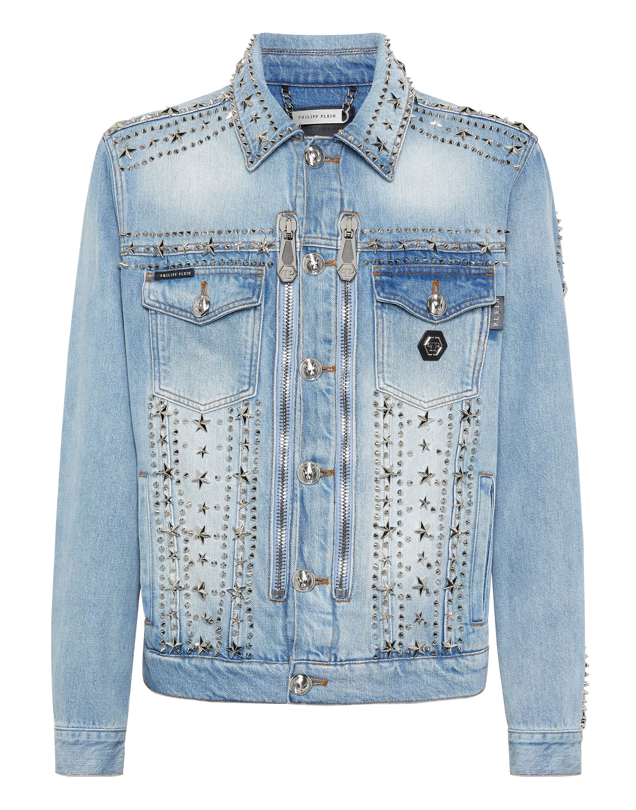 Zipped Denim Jacket Studs